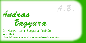 andras bagyura business card